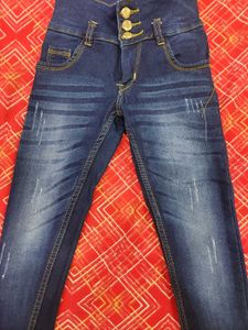 Stretchable High Waist Denim For Girls