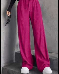 Pink Corduroy Wide Leg Pants