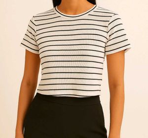 Striped crop t-shirt