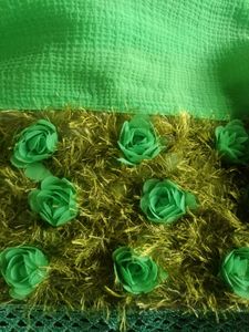 Green Floral Embellished Saree