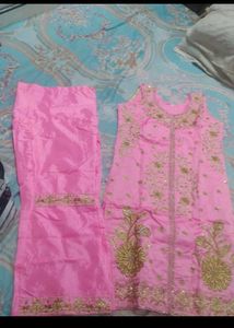 Only Pink Colour Available Kurti Set