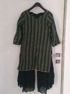 Green Embellished Kurta Set