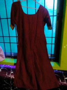 Not Used Maroon Cotton Kurta