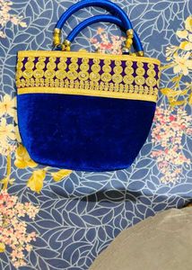 Blue Velvet Handbag
