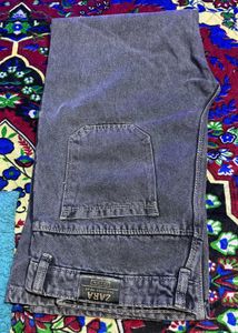 Distressed Gray Wash Wide Leg Jeans