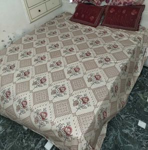 Double Bed Floral & Geometric Print Bedding Set