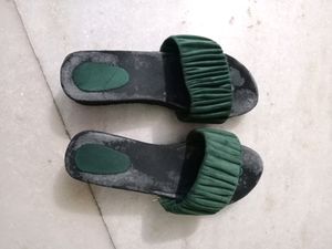 olive green slippers