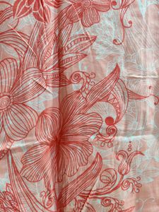 Beautiful Cotton Printed Kurti, Red And Offwhite C