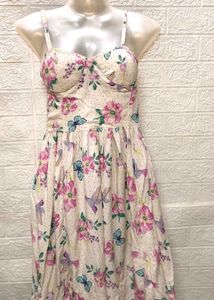 Floral Print Spaghetti Dress Medium Size