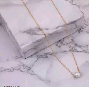 Gold Chain with Pearl Pendant