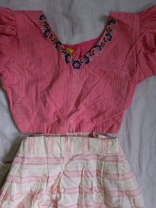 Beautiful Pink And White Ethnic Lehanga