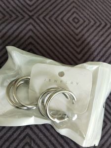 Shining Triple Hoop Earrings-Silver Hoops