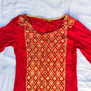 Aurelia Marroon Foil Printed Kurta