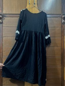 Elegant Embroidered Black Kurta