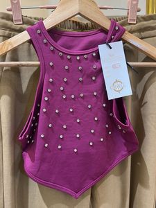 Purple Embellished Tank Top