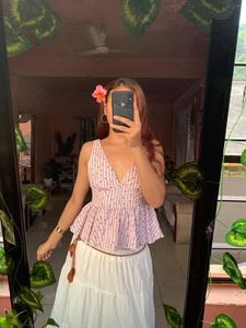 Striped Peplum Top