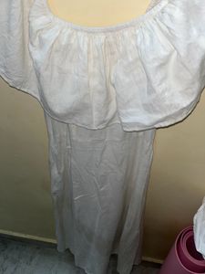 Off Shoulder Linen Dress