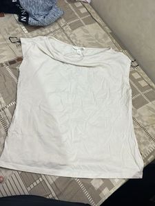H&M Cream Cowl Neck Top