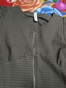 Gray Zip-Up Top