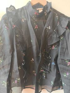 H&amp;M Sheer Top. Semi Cropped. Good Condition