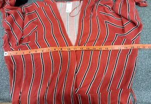 Striped Wrap Blouse