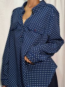 Navy Polka Dot Shirt