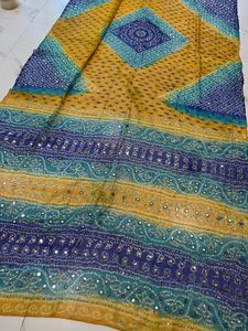 Pure Georgette With Stone Work