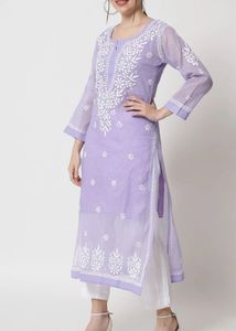 Lavender Embroidered Kurta