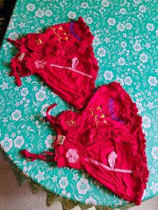 Red Embroidered Baby Dress