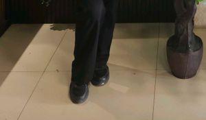 Black trendy sports shoes
