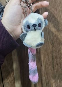 Cute Plush Raccoon Keychain