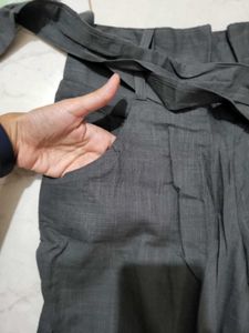 Gray Straight Bow Trouser