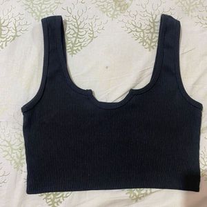 Black Ribbed Tank Top