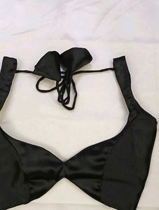 Satin Non Padded 1 Back Hook Deep Neck Blouse