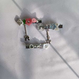 kawaii hair clips floral