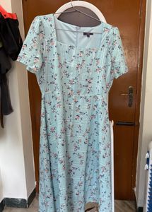 Blue Floral Print Dress