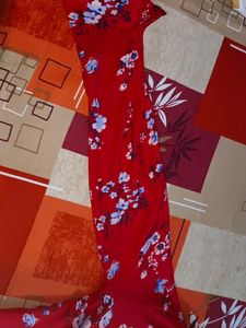 Red Floral Print Crop Top