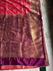 Elegant Pink Banarasi Saree
