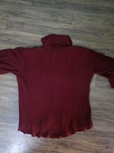 Vintage Maroon Button-Down Top