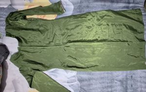Green Straight Kurti With Dupatta
