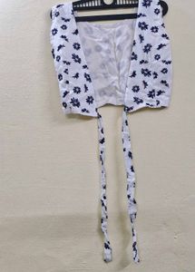 Floral Tie-Back Crop Top