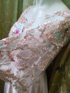 Elegant Pink Lace Sleeve Gown