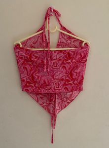 Pink Swirl Halter Top