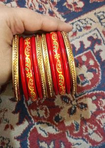 Red & Gold Bangle Set