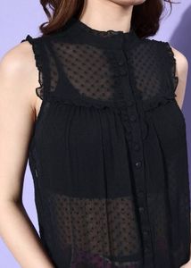 Black Sheer Top