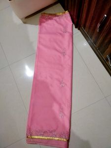 Pink Embroidered Saree