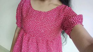 Red &amp; White Spotted Peplum Top