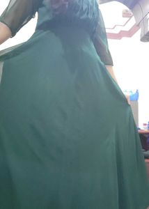 Elegant  Dark Green Maxi Dress xl gown Georgette