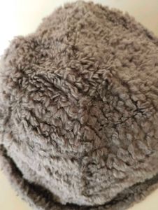 Fuzzy Gray Bucket Hat flawless condition 👍🏻