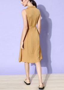 Moda Rapido Mustard Midi Shirt Dress